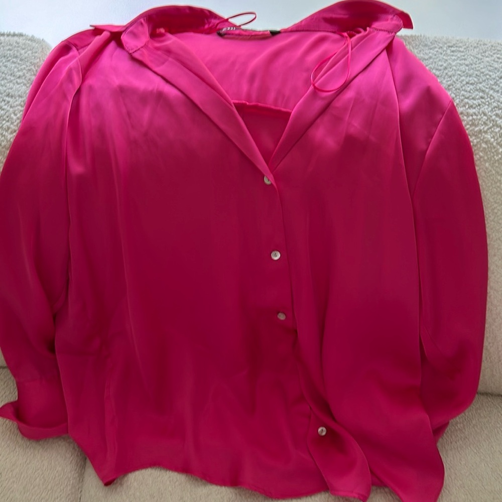 Satin button down